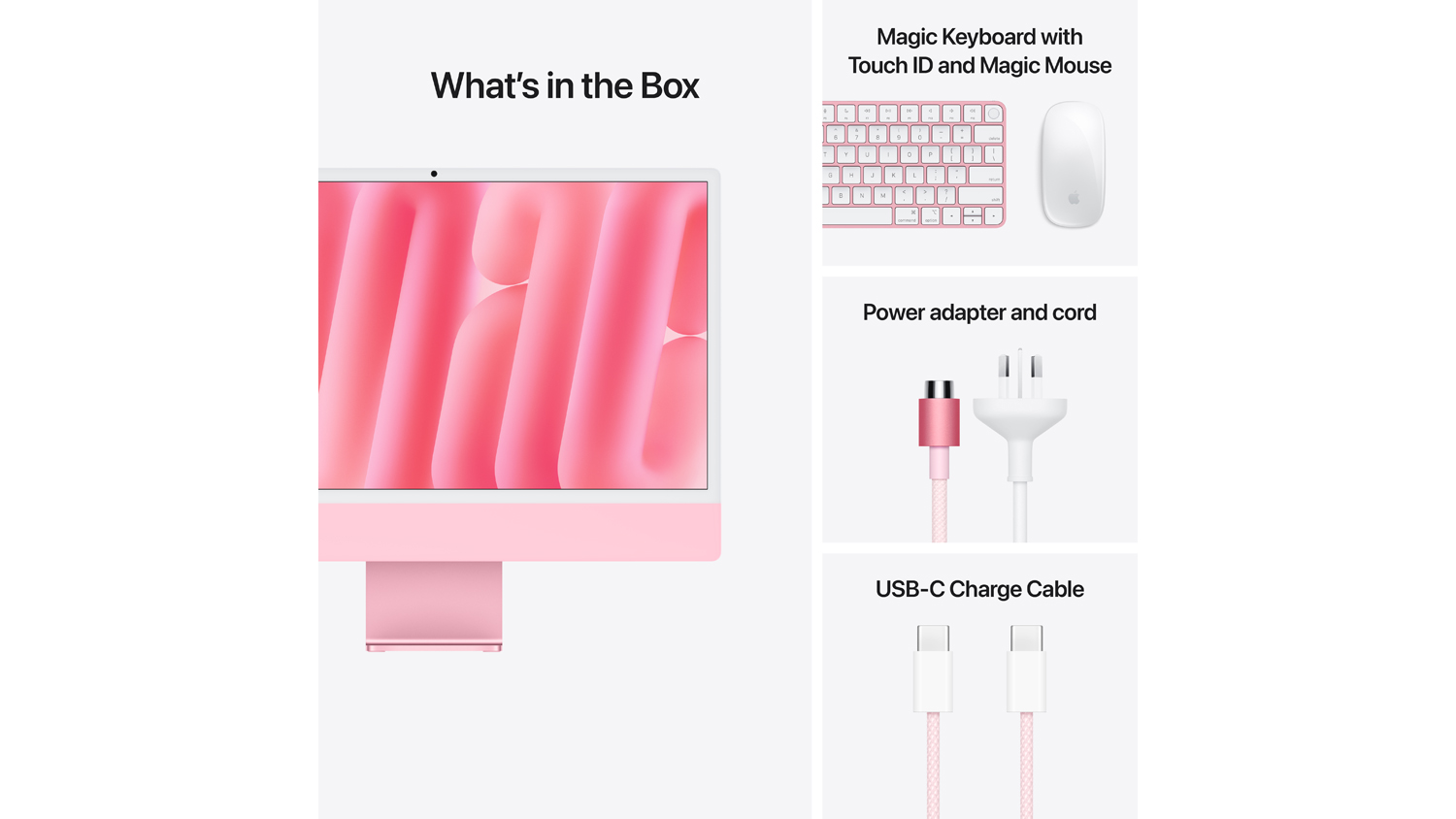 Apple iMac 24" M4 Chip 10-Core CPU & 10-Core GPU 24GB-RAM 512GB-SSD with Retina 4.5K Display - Pink (2024)