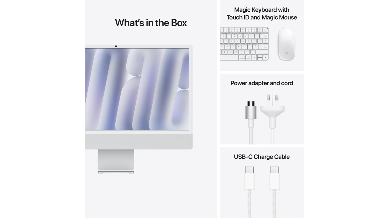 Apple iMac 24" M4 Chip 10-Core CPU & 10-Core GPU 16GB-RAM 256GB-SSD with Retina 4.5K Nano-Texture Glass Display - Silver (2024)