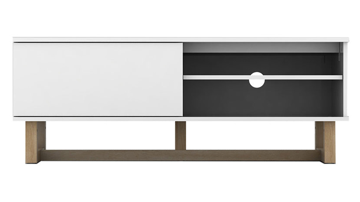 AVS 1.2m TV/AV Entertainment Centre Cabinet - White Gloss & Oak (Raze Modular Series/RZ1200WO)