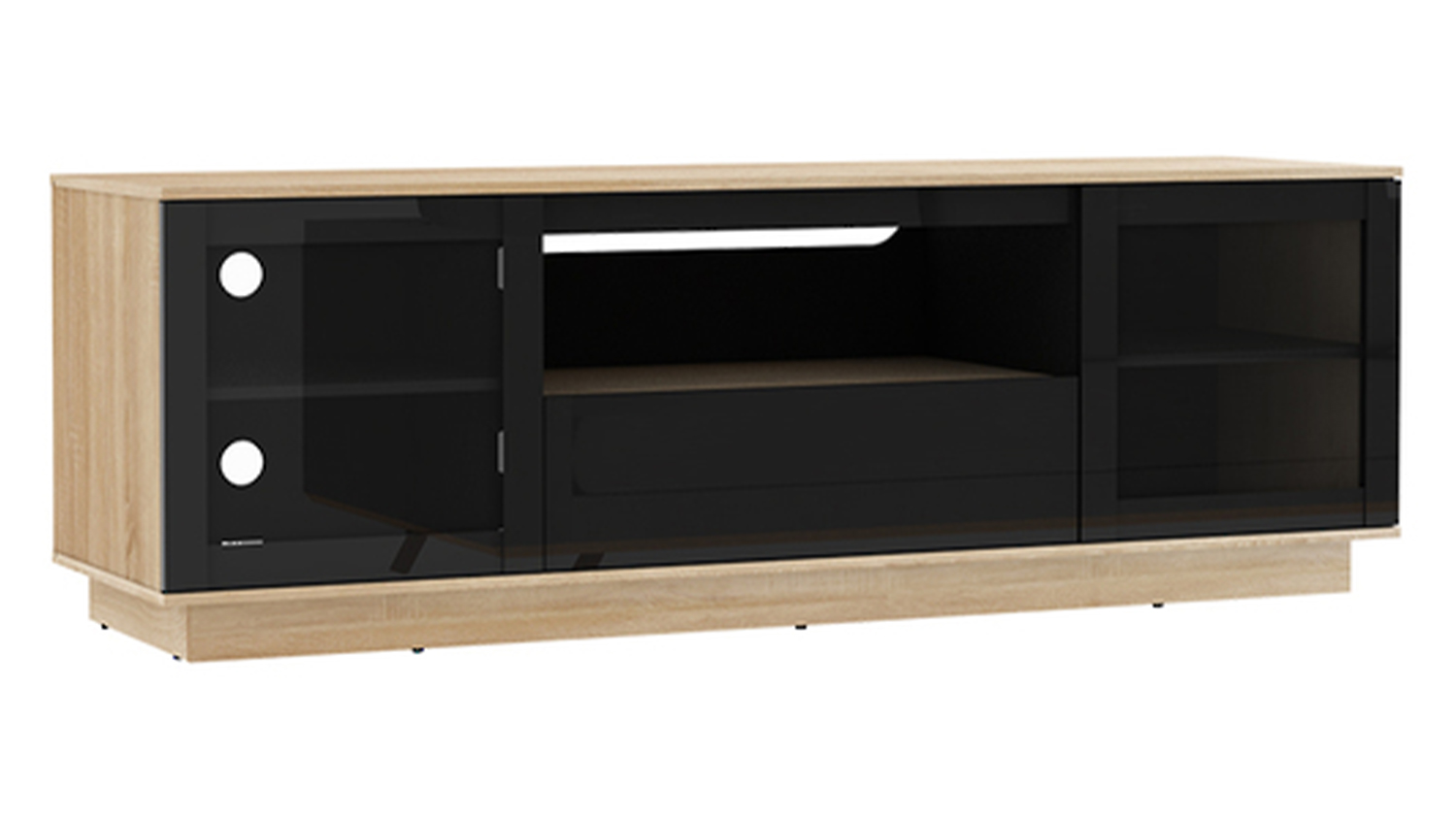 AVS 1.8m TV/AV Entertainment Centre Cabinet - Black & Oak (Lowboy Series/OLB1800SOBS)