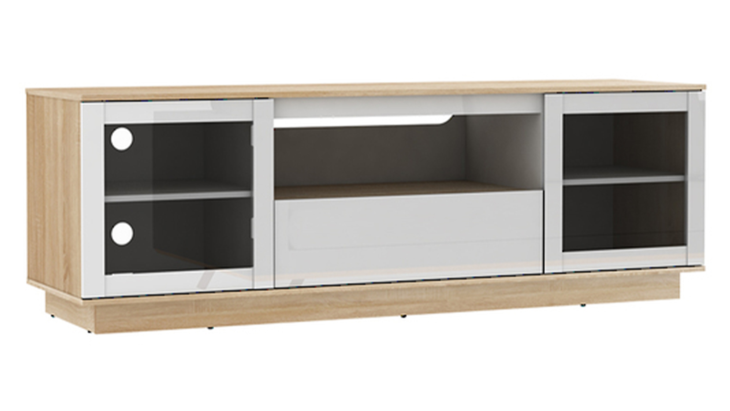 AVS 1.8m TV/AV Entertainment Centre Cabinet - White & Oak (Lowboy Series/OLB1800SOWS)