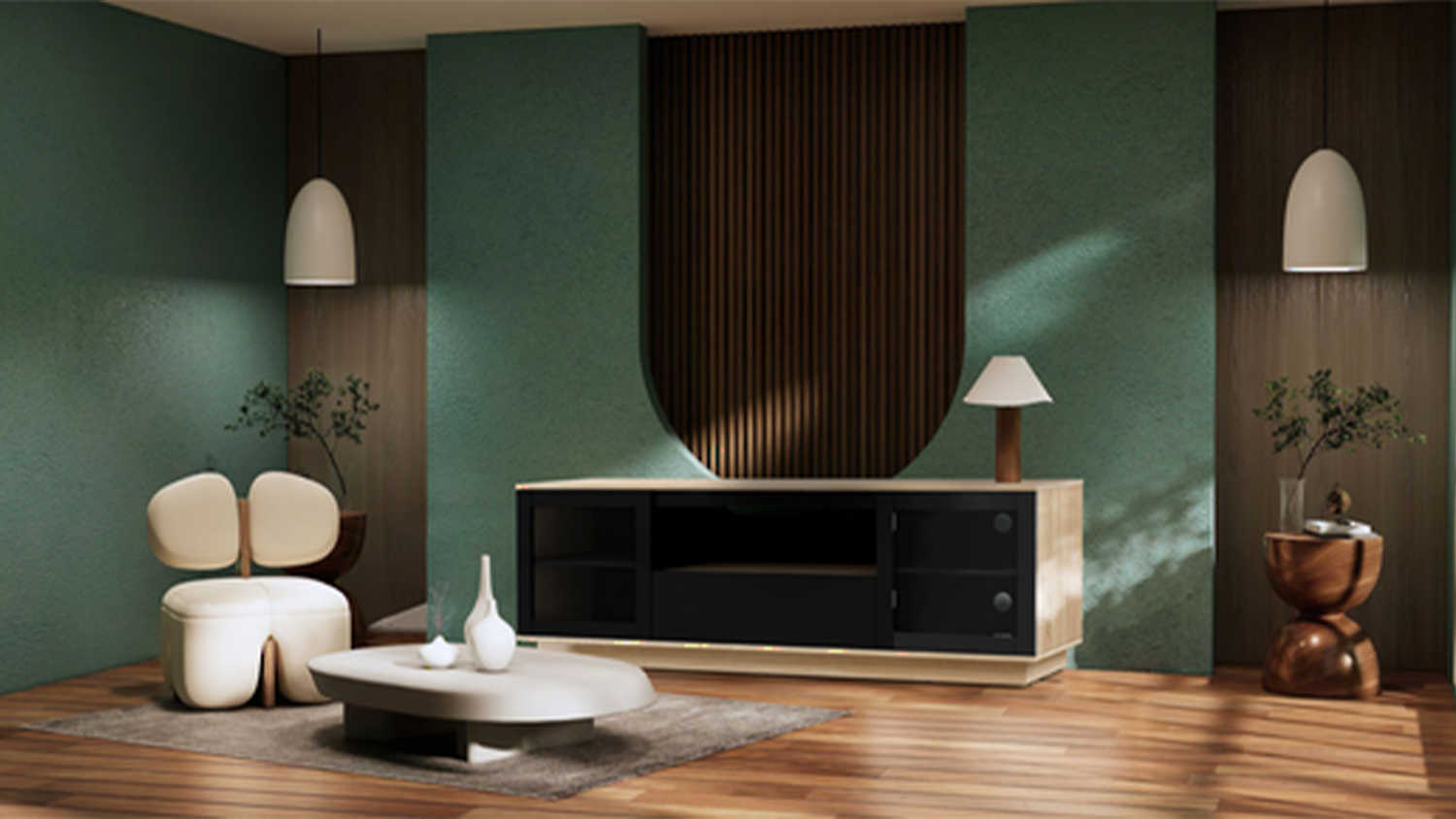 AVS 1.8m TV/AV Entertainment Centre Cabinet - Black & Oak (Lowboy Series/OLB1800SOBS)