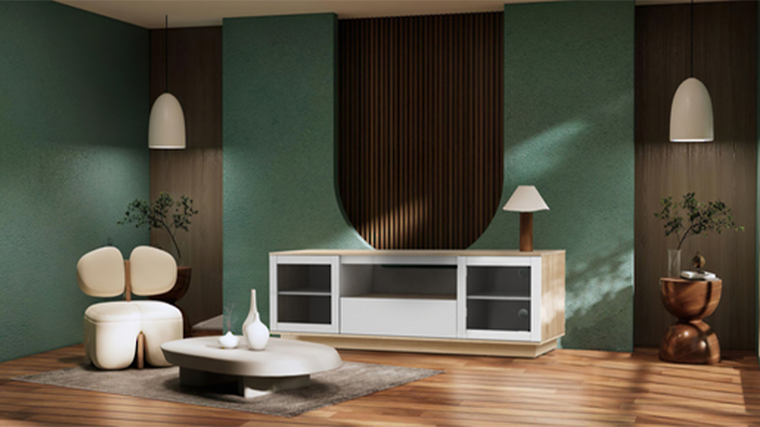 AVS 1.8m TV/AV Entertainment Centre Cabinet - White & Oak (Lowboy Series/OLB1800SOWS)