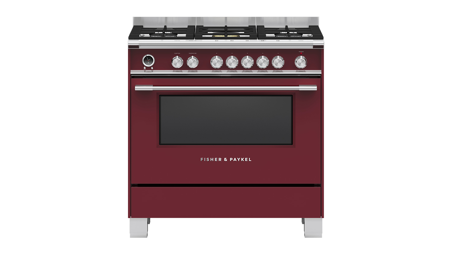 Fisher & Paykel 90cm Dual Fuel Freestanding Oven with Gas Cooktop - Red (Series 9/OR90SCG6R1)