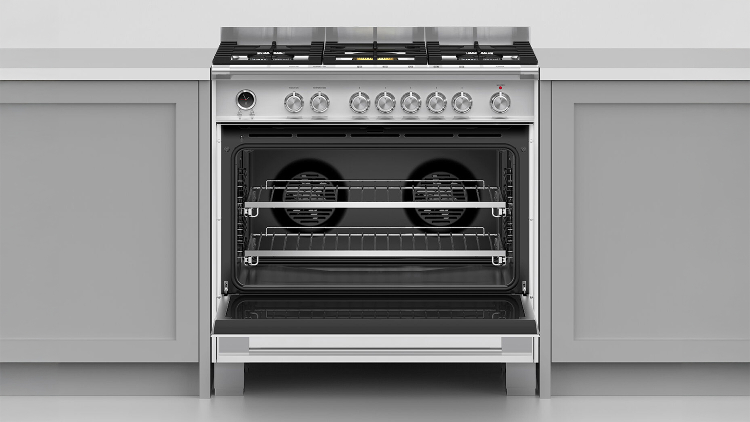 Fisher & Paykel 90cm Dual Fuel Freestanding Oven with Gas Cooktop - White (Series 9/OR90SCG6W1)