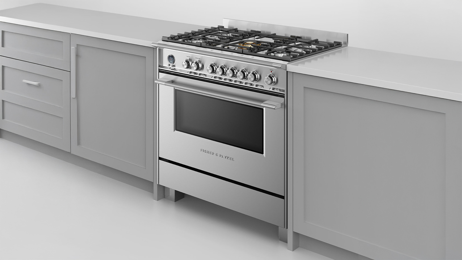 Fisher & Paykel 90cm Dual Fuel Freestanding Oven with Gas Cooktop - Stainless Steel (Series 9/OR90SCG6X1)
