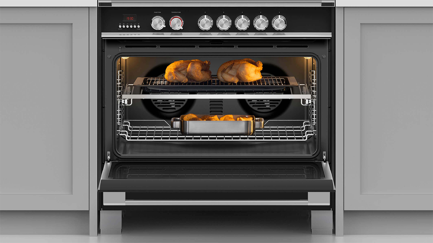 Fisher & Paykel 90cm Freestanding Oven with Induction Cooktop - Black (Series 9/OR90SCI6B1)