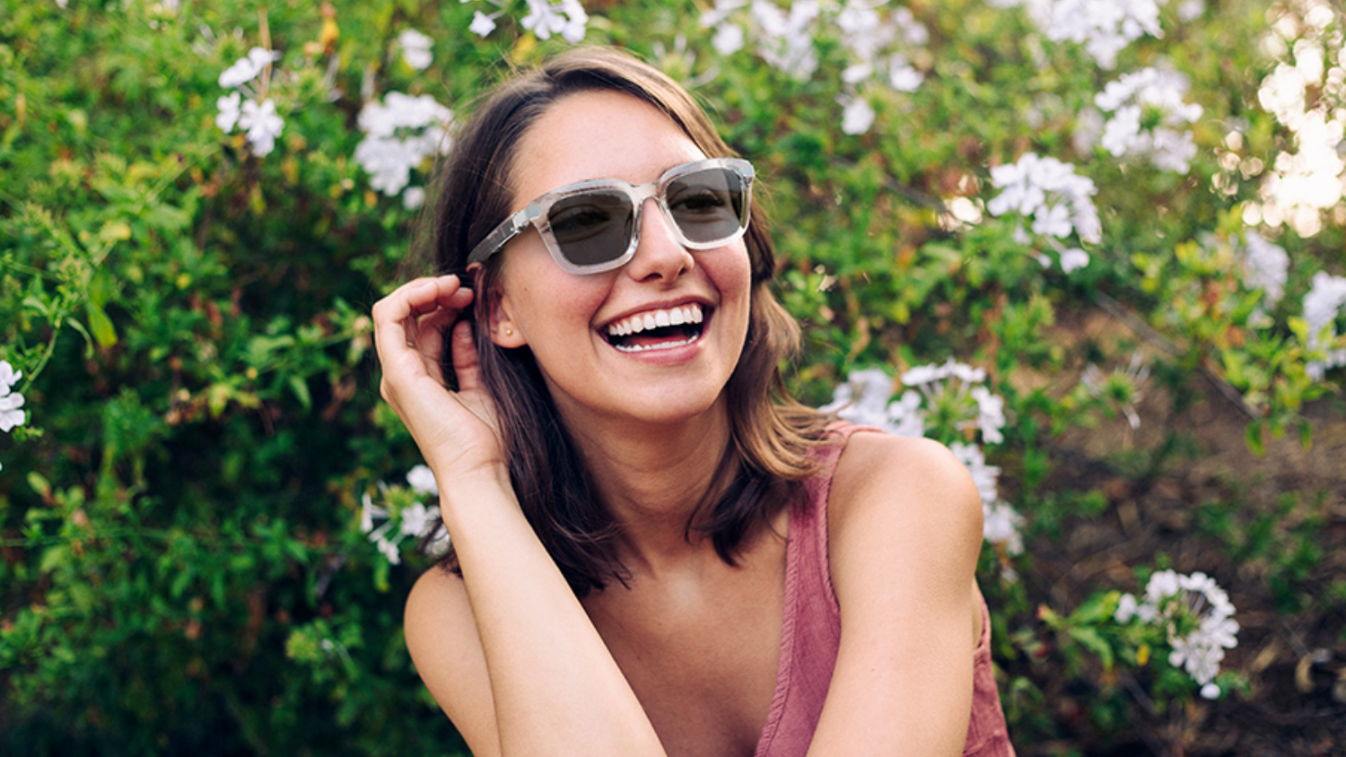 JBL Soundgear Square Frames Wireless Open-Ear Audio Sunglasses - Pearl (JBLSNDGEARFMSSPRL)