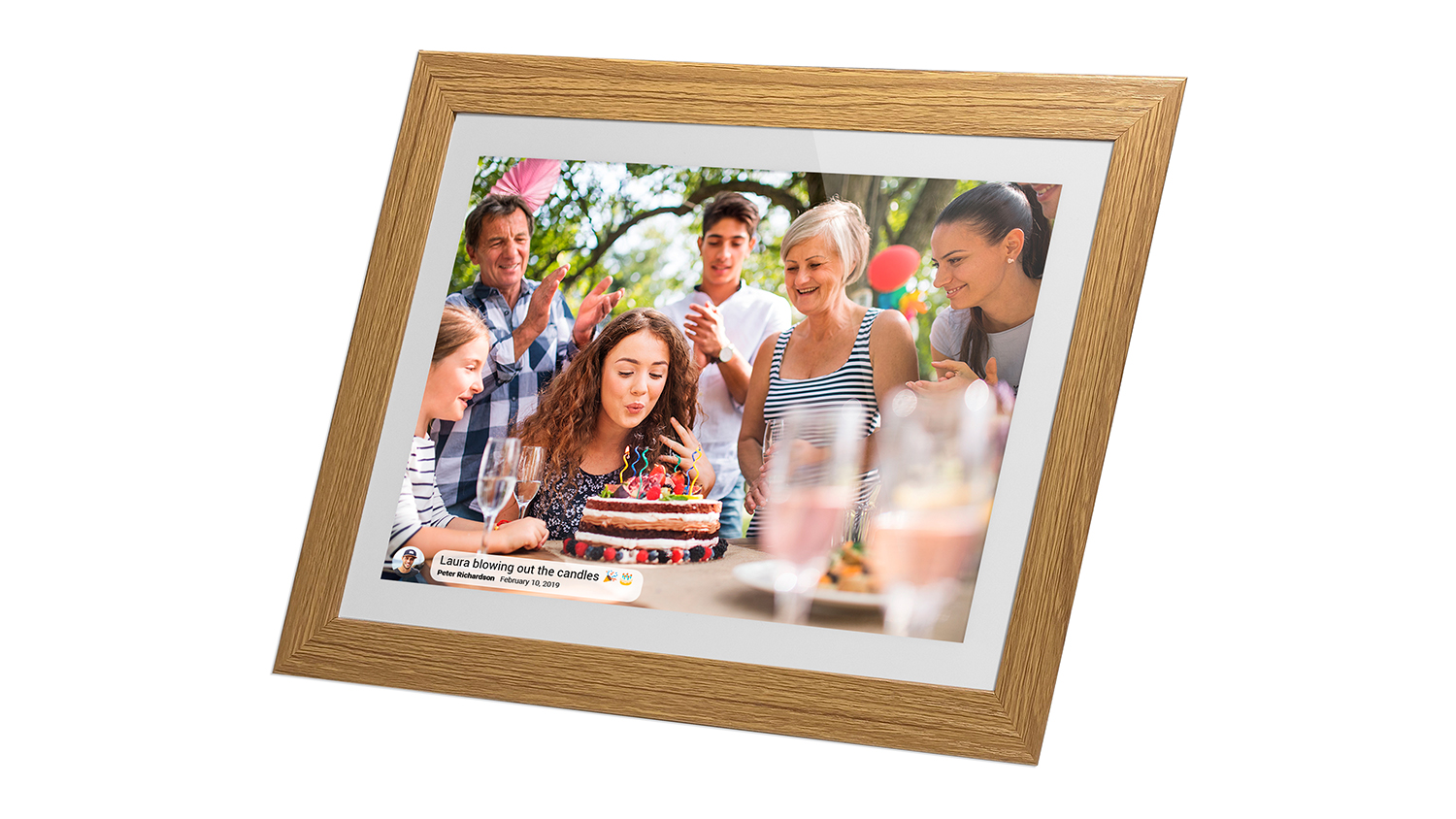 Jackson Frameo 10" Digital Photo Frame - White with Oak Frame (DPF1011)