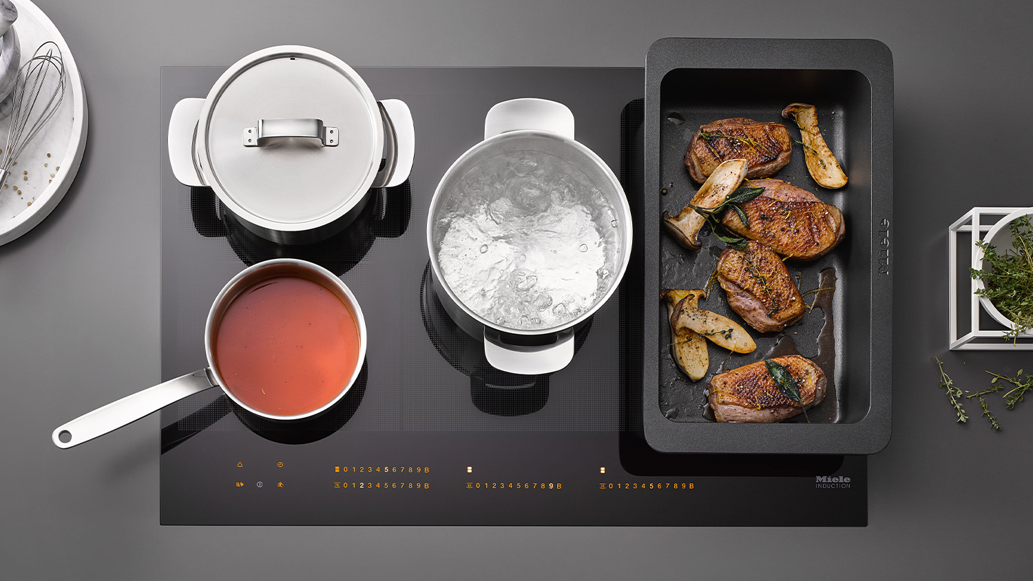 Miele 80cm 6 Zone Induction Cooktop - Matte Black (KM 7576-2 FL/12527320)