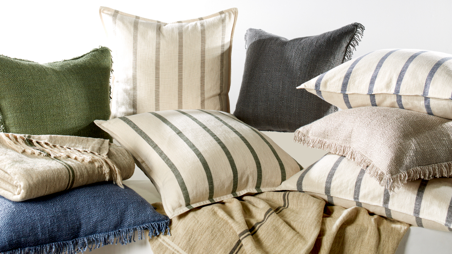 Henley Stripe Square Cushion by L'Avenue