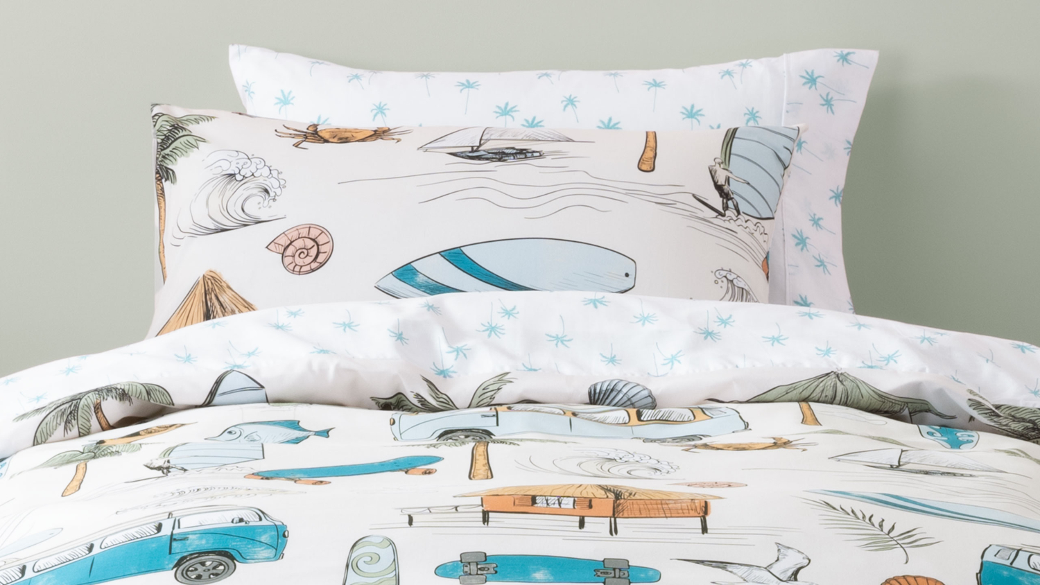 Gone Surfing Duvet Cover Set by Squiggles