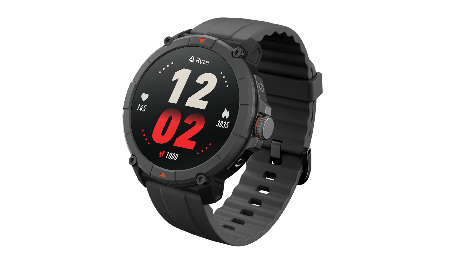 Ryze Trek SmartWatch - Dark Grey Case with Black/Red Band (GPS, Bluetooth)