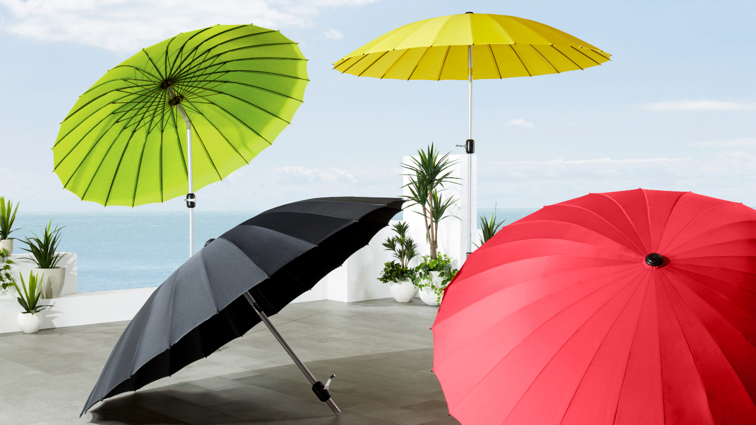 Zibal 24-Rib Polyester Outdoor Umbrella