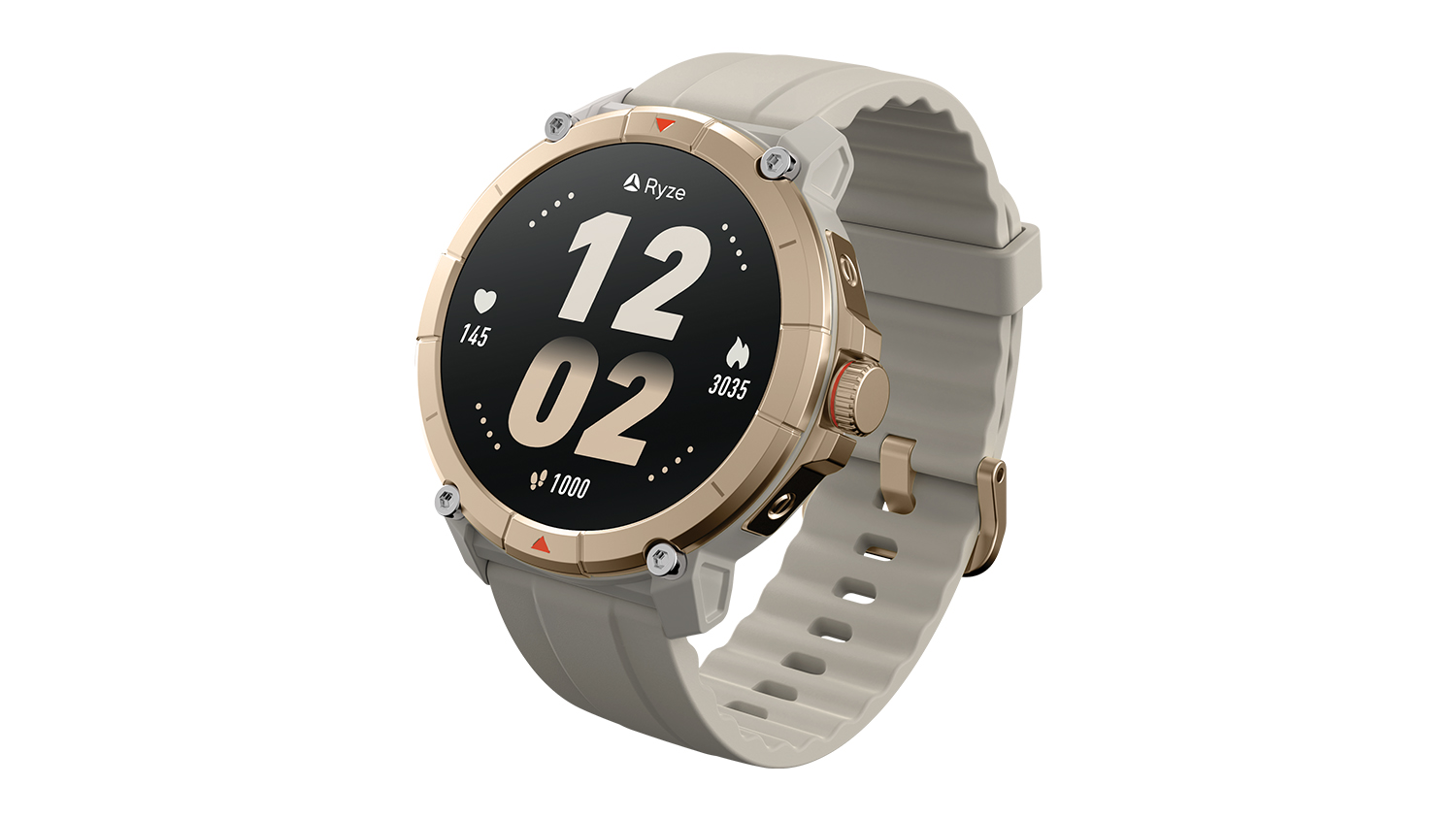 Ryze Trek SmartWatch - Champagne Case with Sand/White Band (GPS, Bluetooth)