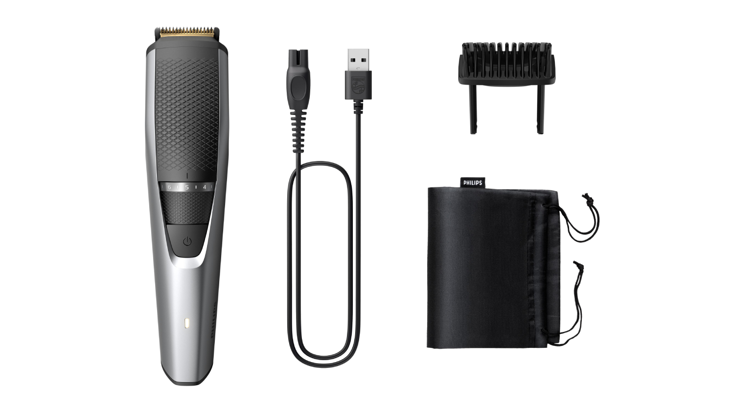 Philips Series 3000 Cordless Beard Trimmer with Lift & Trim System - Black/Silver (BT3232/15)