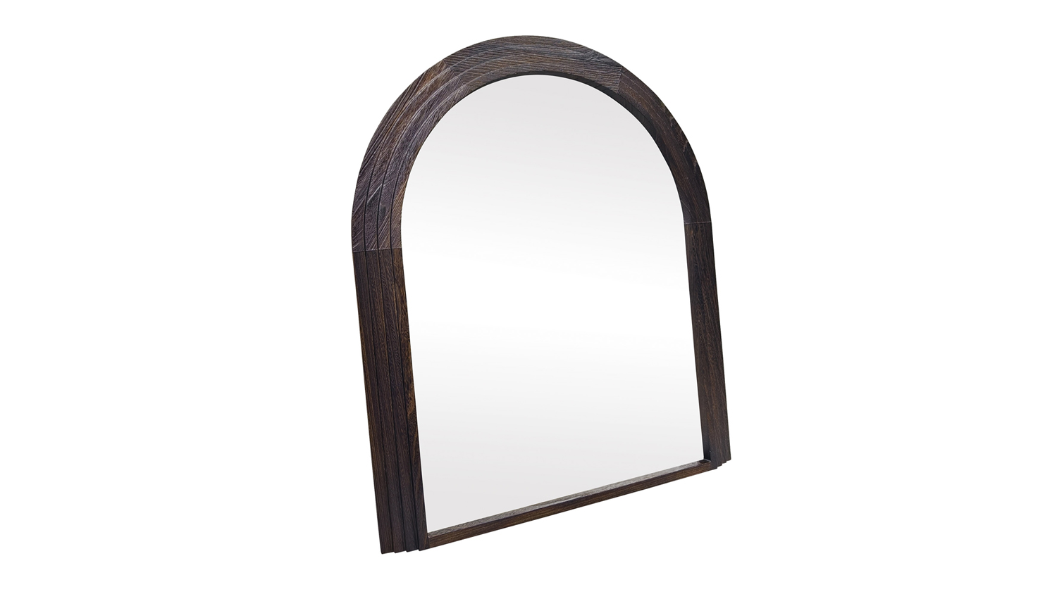 Mira Weathered Brown 90cm Wooden Arch Frame Mirror