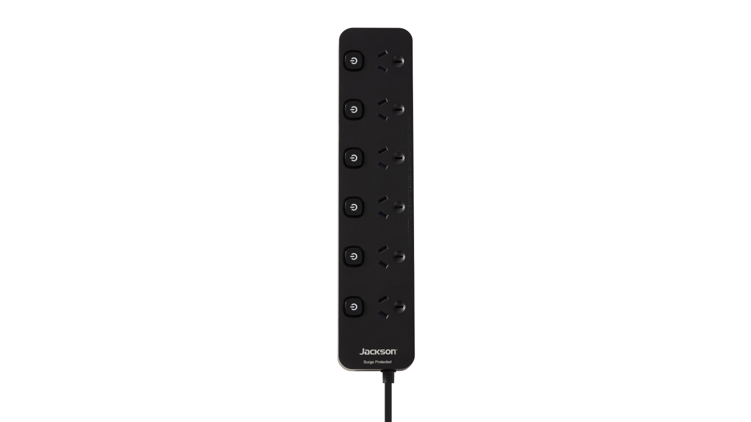 Jackson Surge Protected Powerboard - Black (6 Outlet)