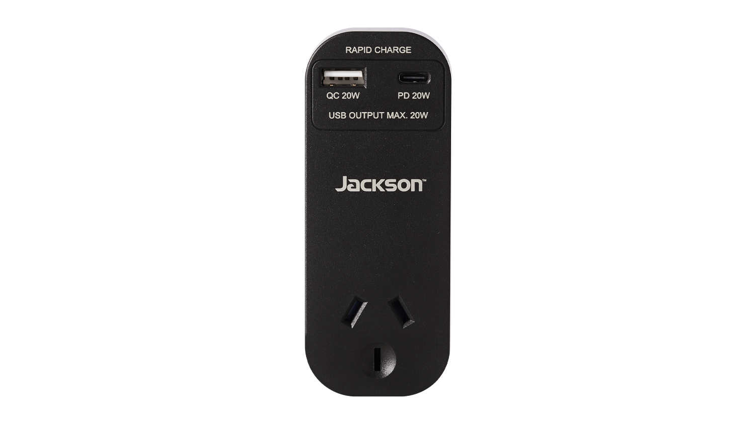 Jackson Rapid Wall Charger - Black (1 Outlet with USB-A & USB-C)