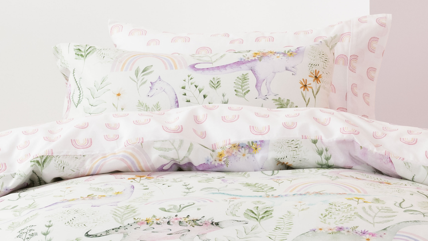 Dino Garden Duvet Cover Set by Squiggles