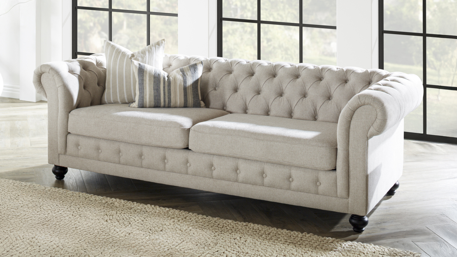 Belfast Beige 3-seater sofa from Royalty collection with plush cushions and modern design.