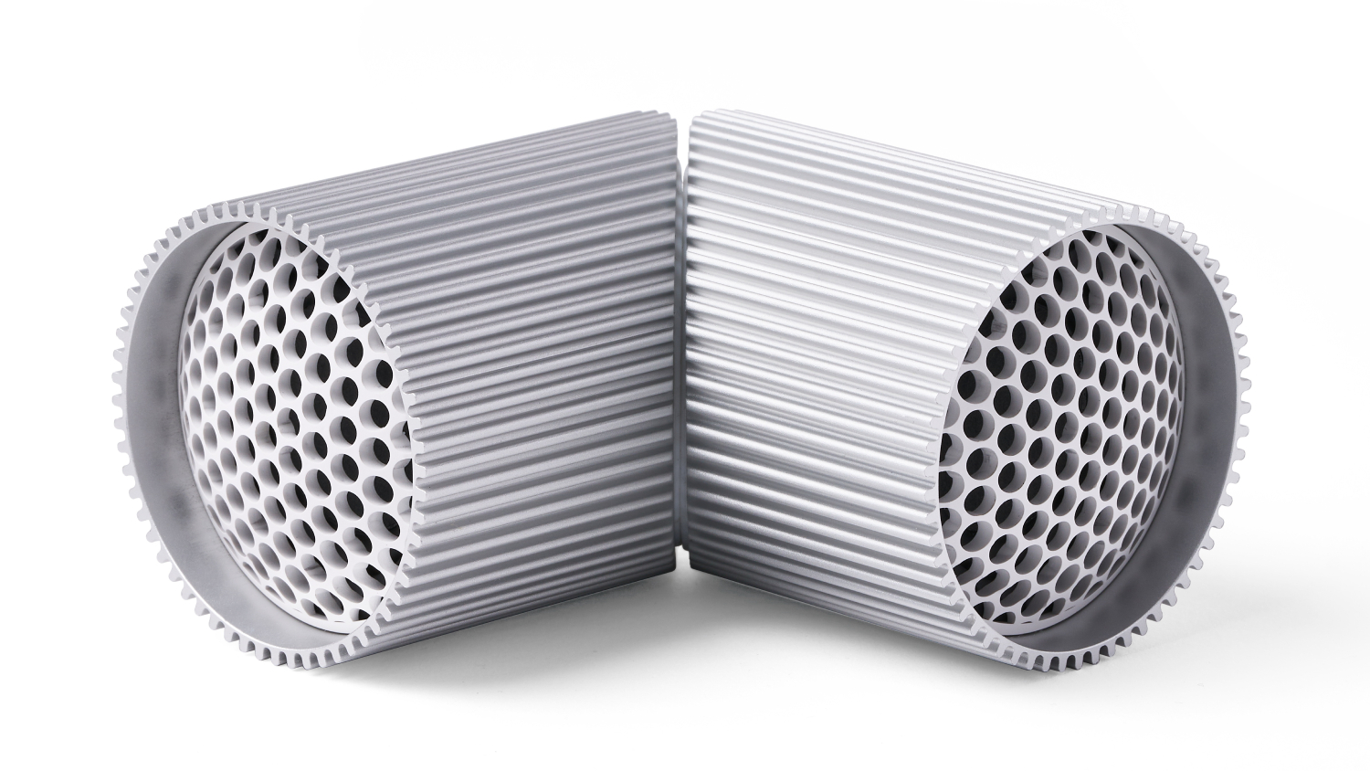 Lexon Ray Magnetic Speaker Set - Raw Aluminium