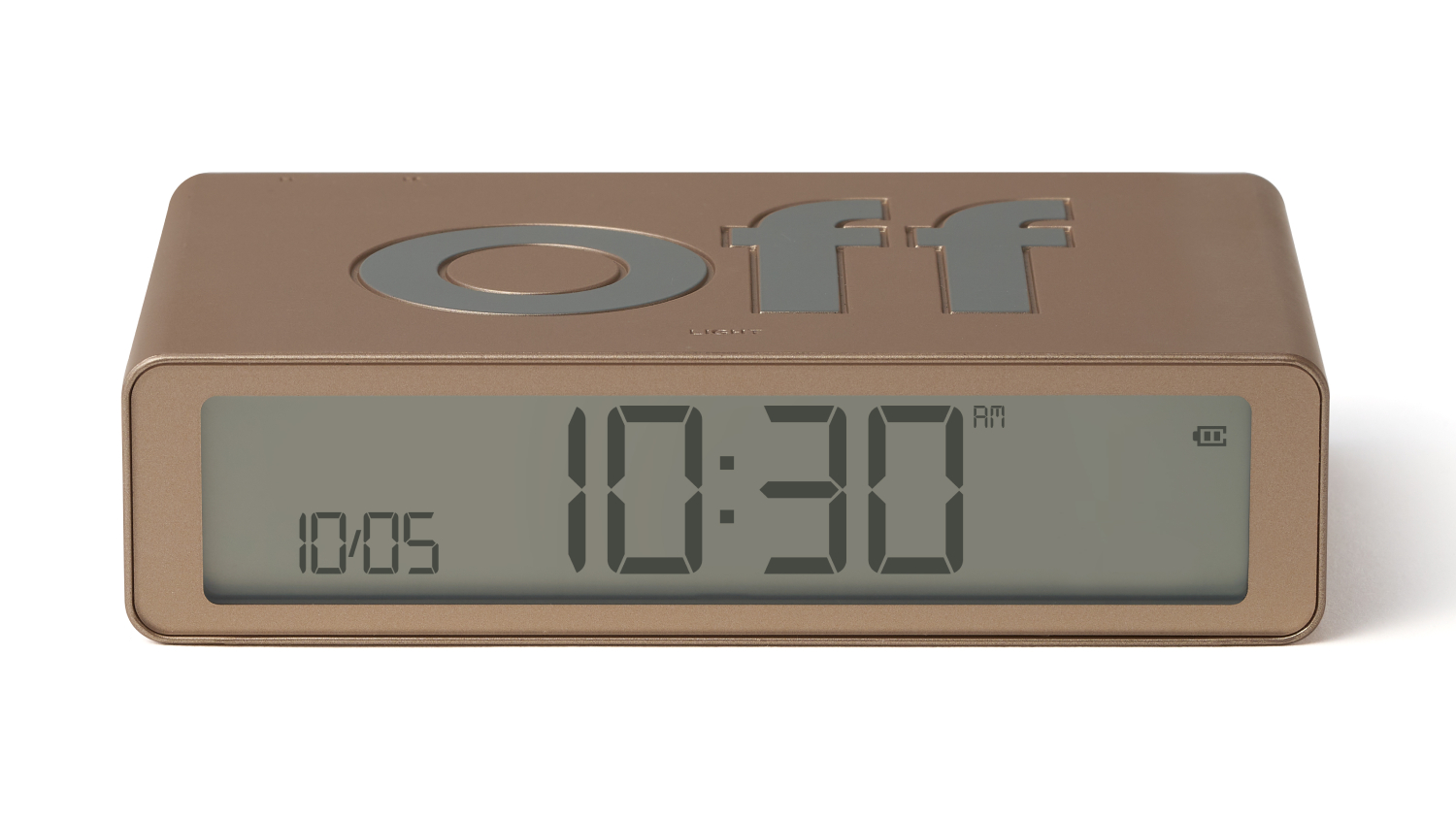 Lexon Flip+ Alarm Clock with USB-C Charging - Soft Gold