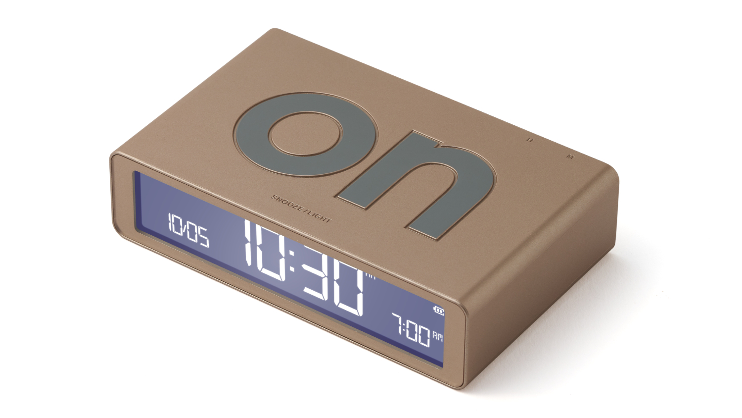 Lexon Flip+ Alarm Clock with USB-C Charging - Soft Gold