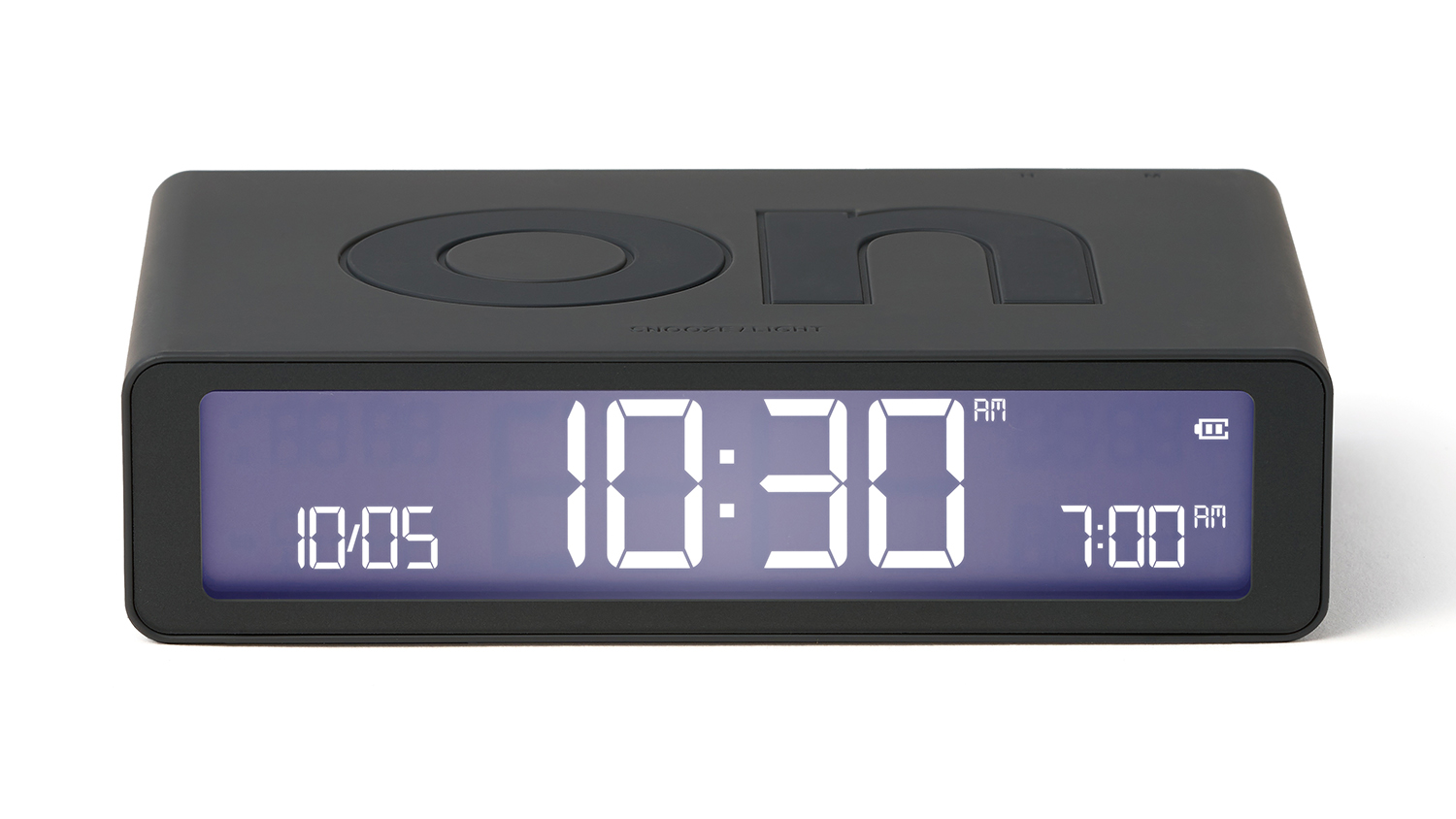 Lexon Flip+ Alarm Clock with USB-C Charging - Dark Grey
