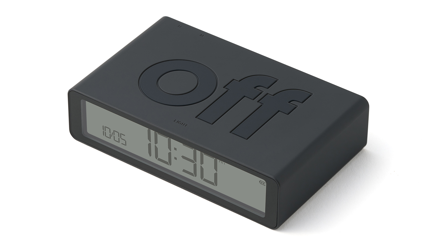 Lexon Flip+ Alarm Clock with USB-C Charging - Dark Grey