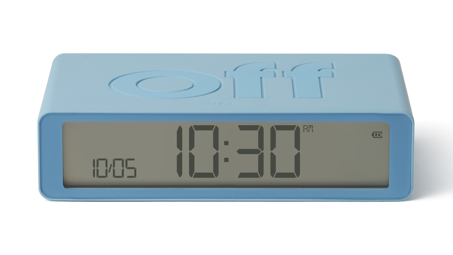 Lexon Flip+ Alarm Clock with USB-C Charging - Light Blue