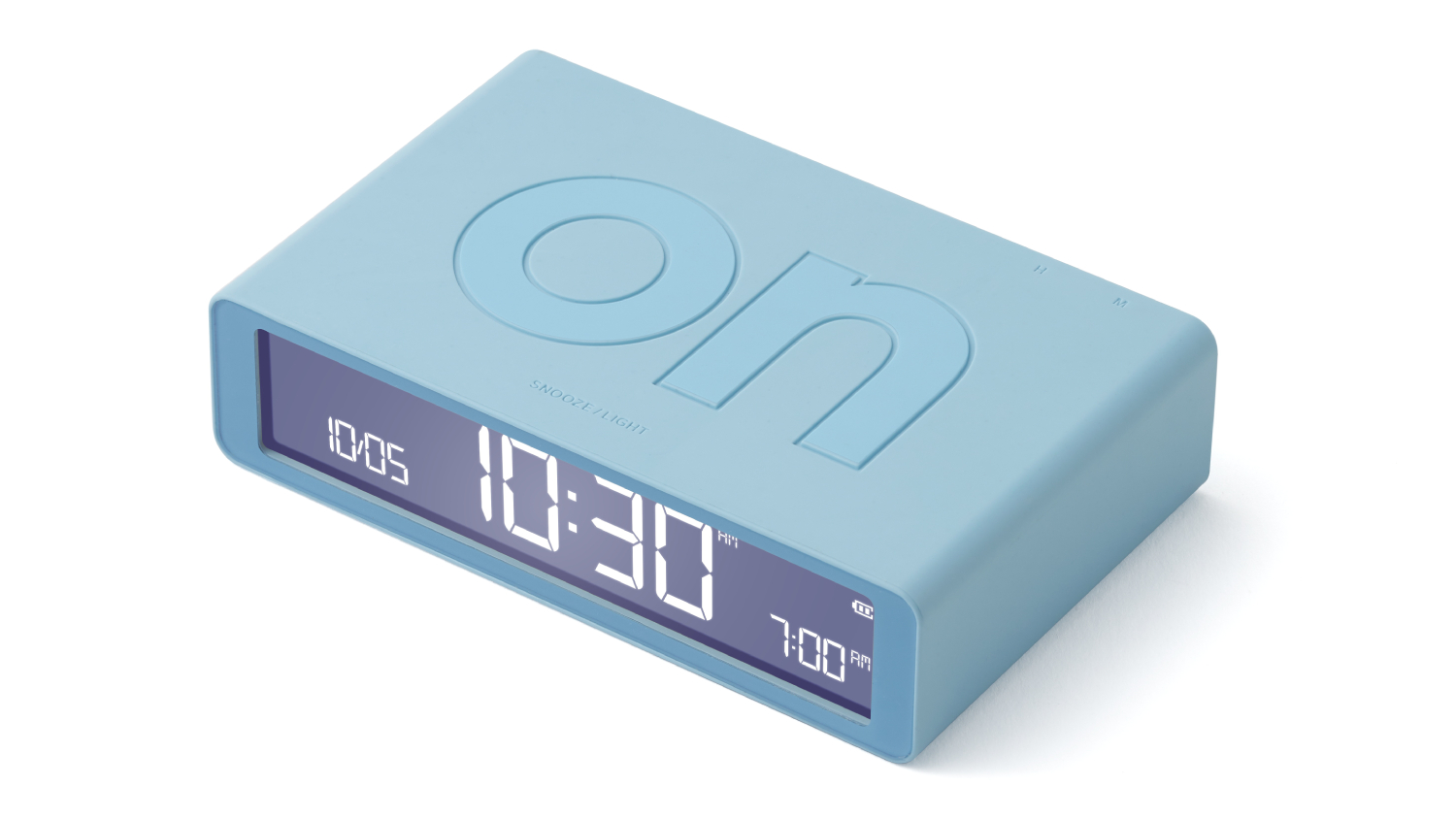 Lexon Flip+ Alarm Clock with USB-C Charging - Light Blue