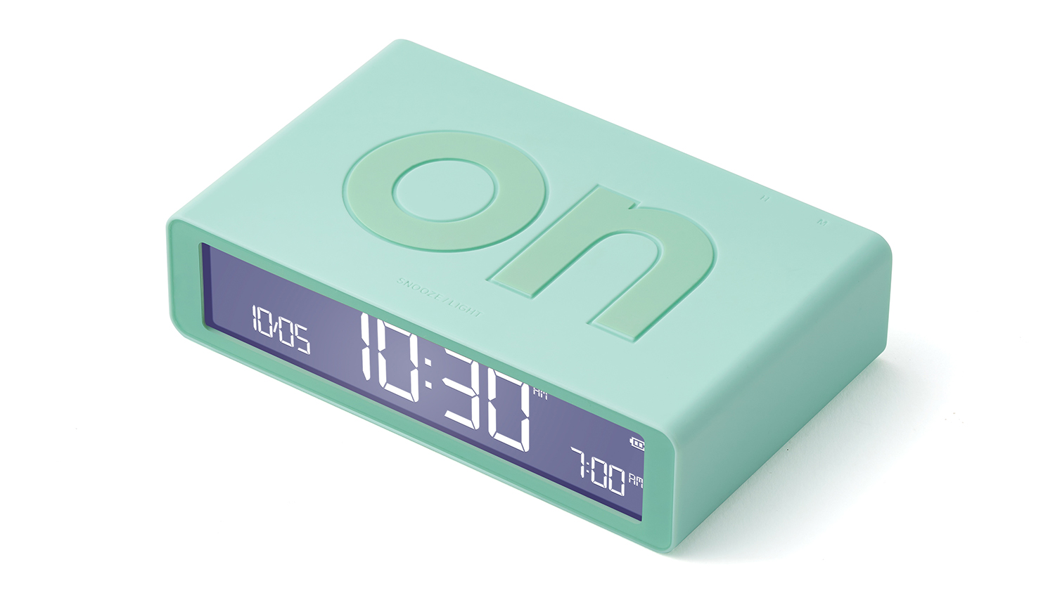 Lexon Flip+ Alarm Clock with USB-C Charging - Mint