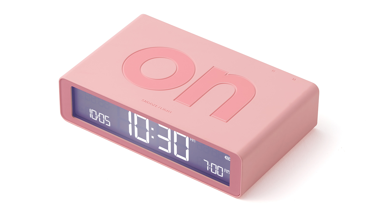 Lexon Flip+ Alarm Clock with USB-C Charging - Pink