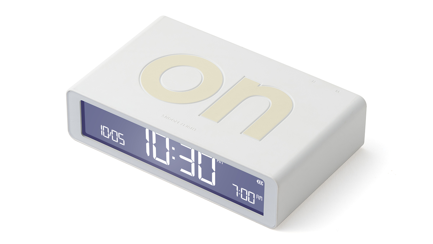 Lexon Flip+ Alarm Clock with USB-C Charging - White