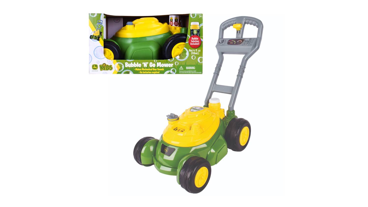 John Deere KIDS Bubble 'N' Go Toy Push Mower