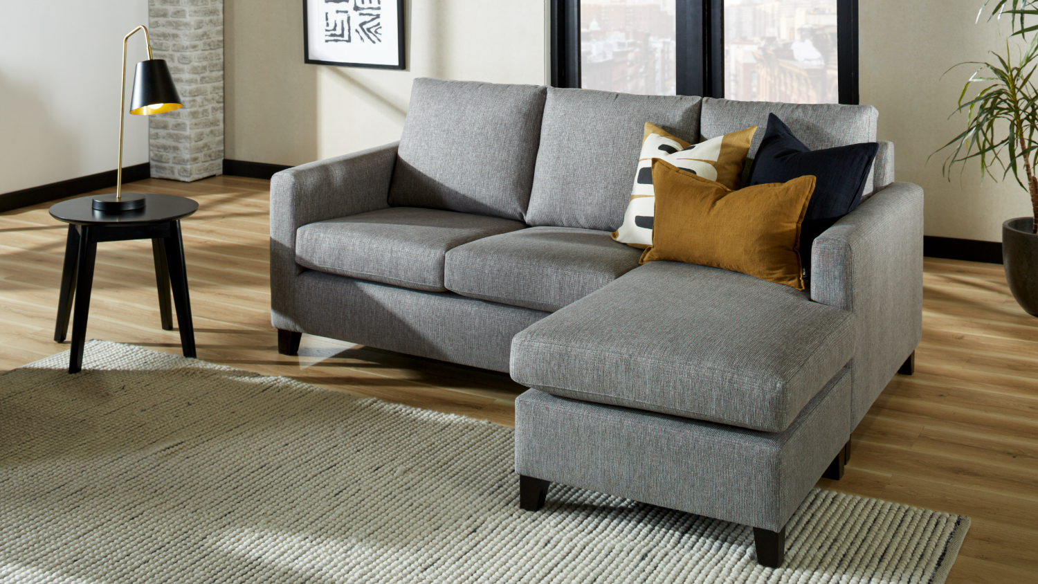 Kipton 3 Seater Fabric Sofa with Chaise