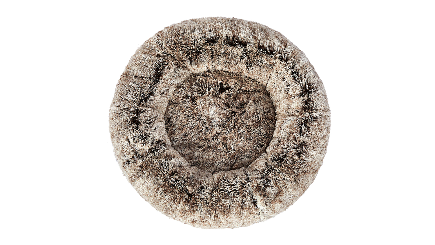PaWz Fluffy Washable Donut Calming Pet Bed 110 x 110 x 27cm - Brown