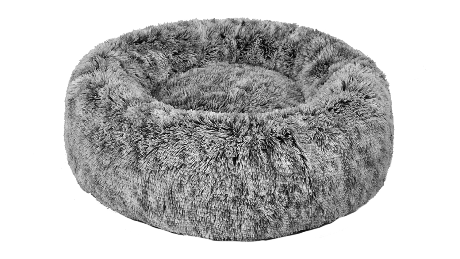 PaWz Fluffy Washable Donut Calming Pet Bed 110 x 110 x 27cm - Charcoal