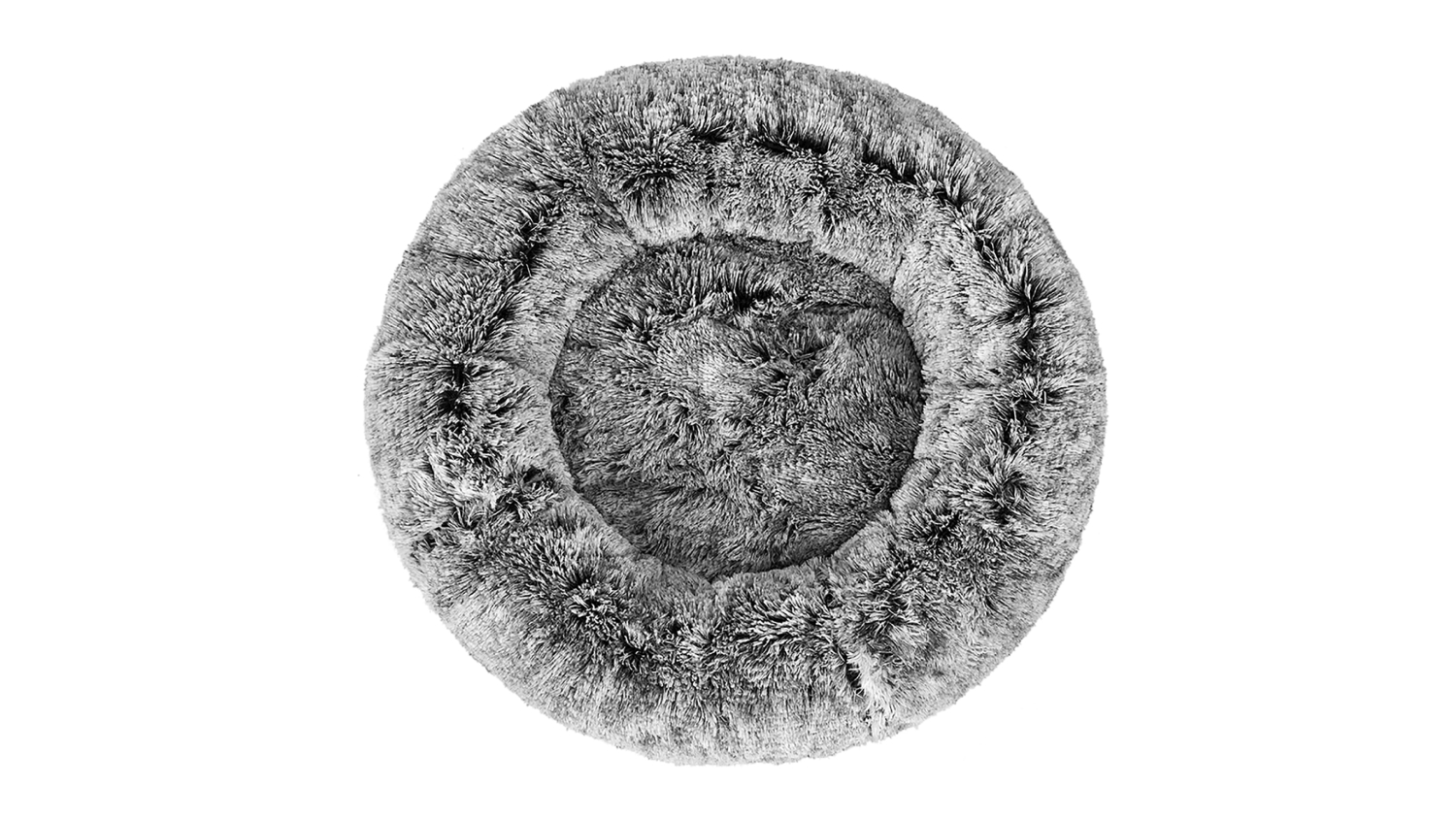 PaWz Fluffy Washable Donut Calming Pet Bed 110 x 110 x 27cm - Charcoal