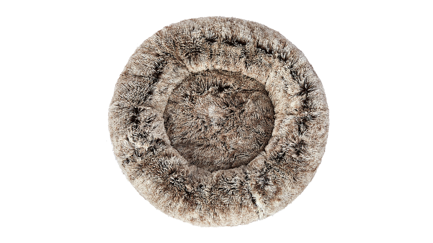 PaWz Fluffy Washable Donut Calming Pet Bed 120 x 110 x 27cm - Brown