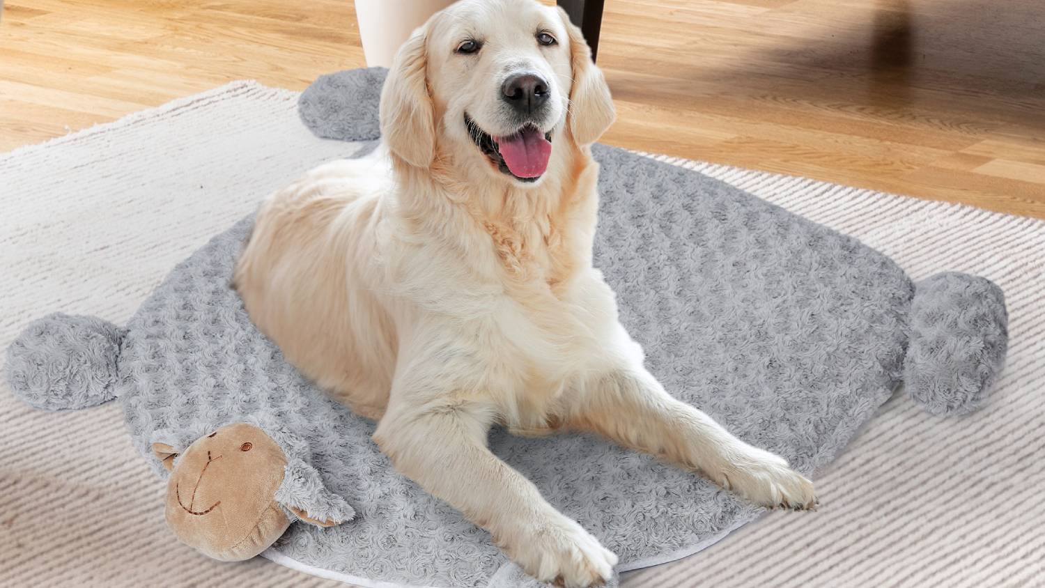 PaWz Squeaky Pet Cushion 82 x 76cm - Grey Lamby