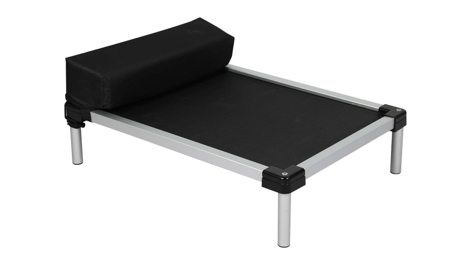 PaWz Outdoor Elevated Mesh Dog Bed with Aluminium Frame, Pillow Medium - Black