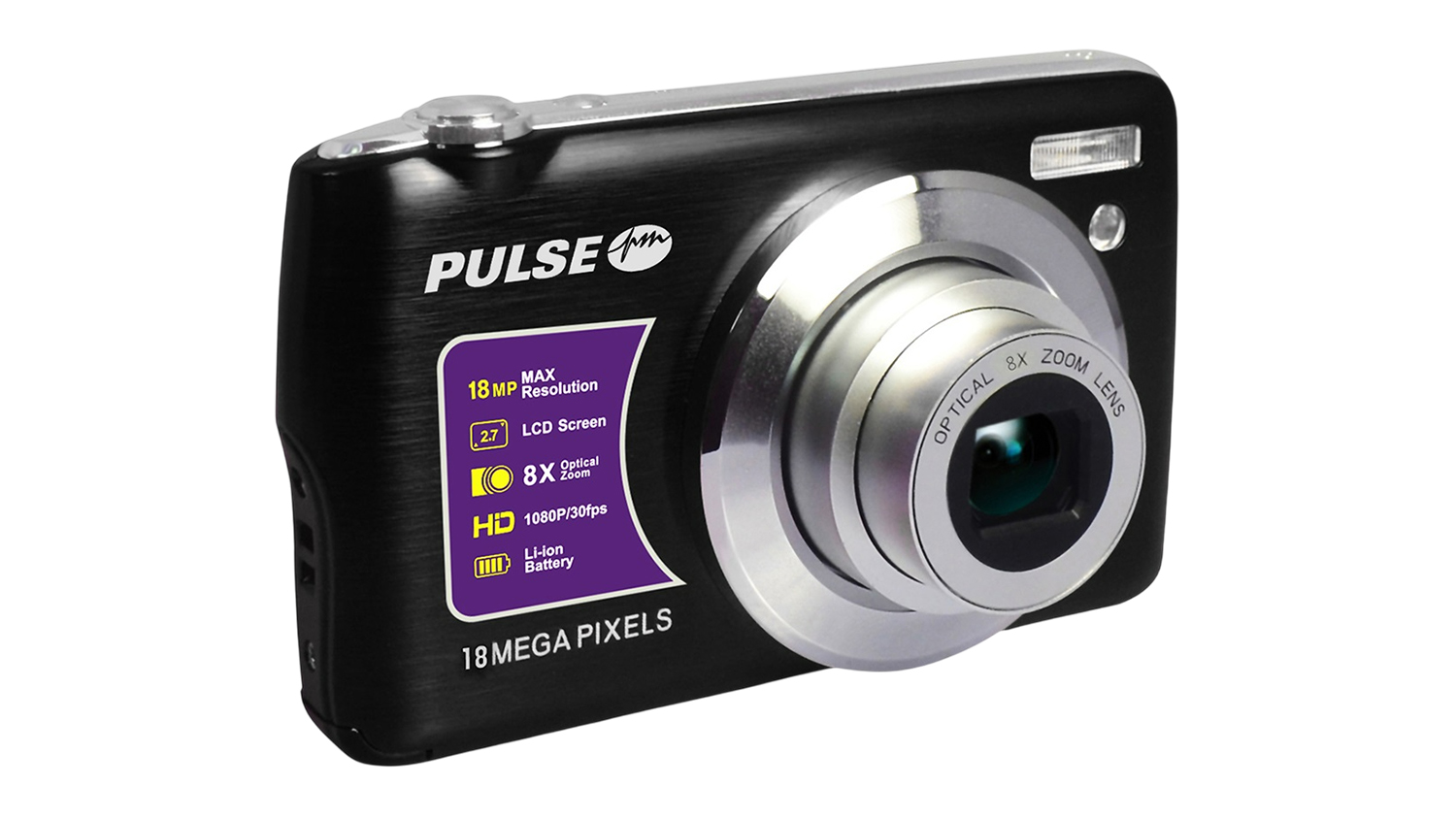 PULSE 8x Optical Digital Zoom Camera - Black