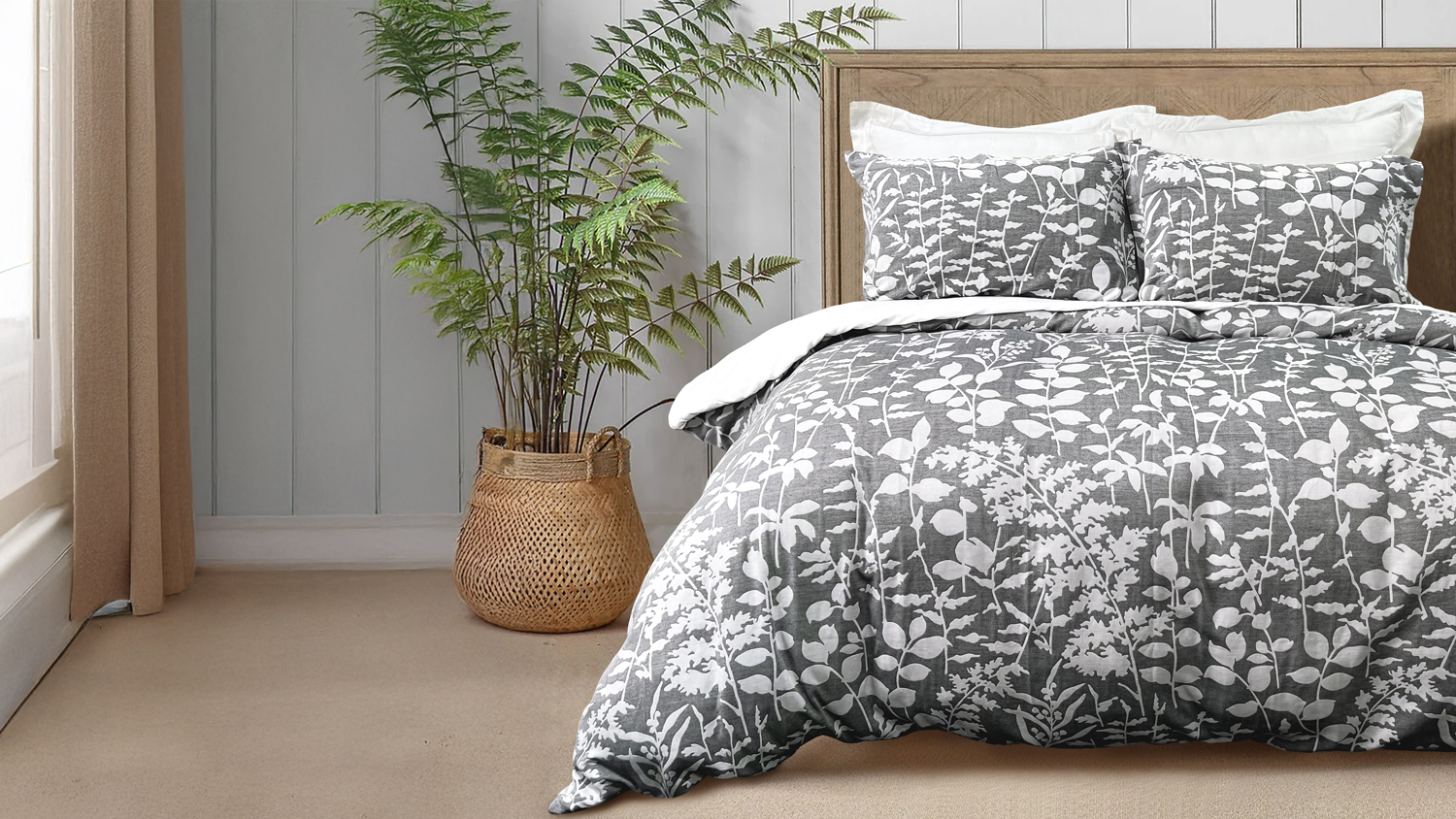 Waverly Charcoal 3 Piece Comforter Set