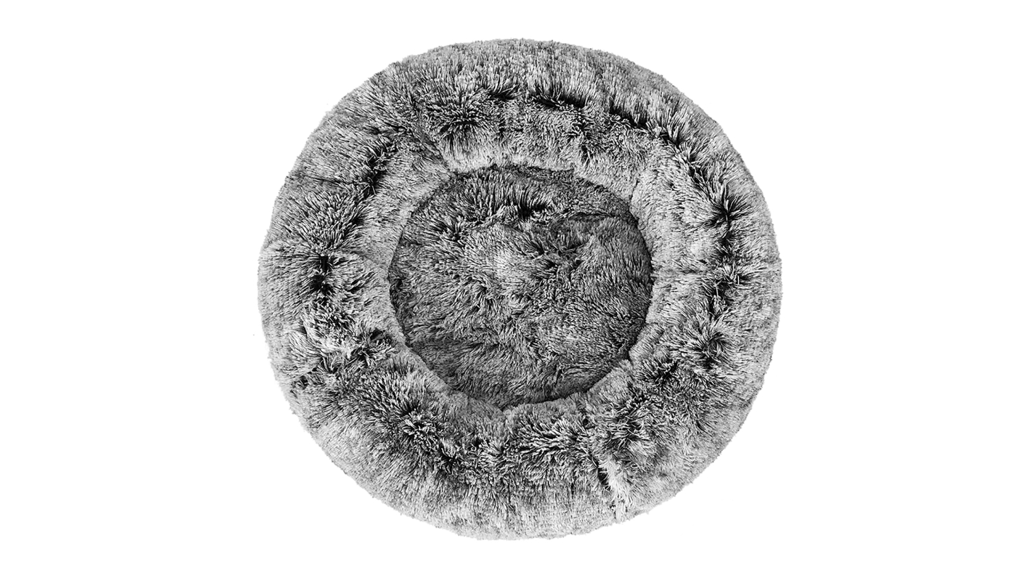 PaWz Fluffy Donut Calming Pet Bed 90 x 27cm - Charcoal