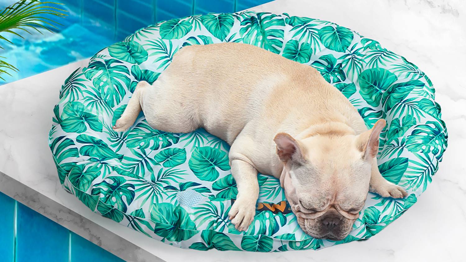 PaWz Premium Round Cooling Pet Bed 72cm - Palm Tropics