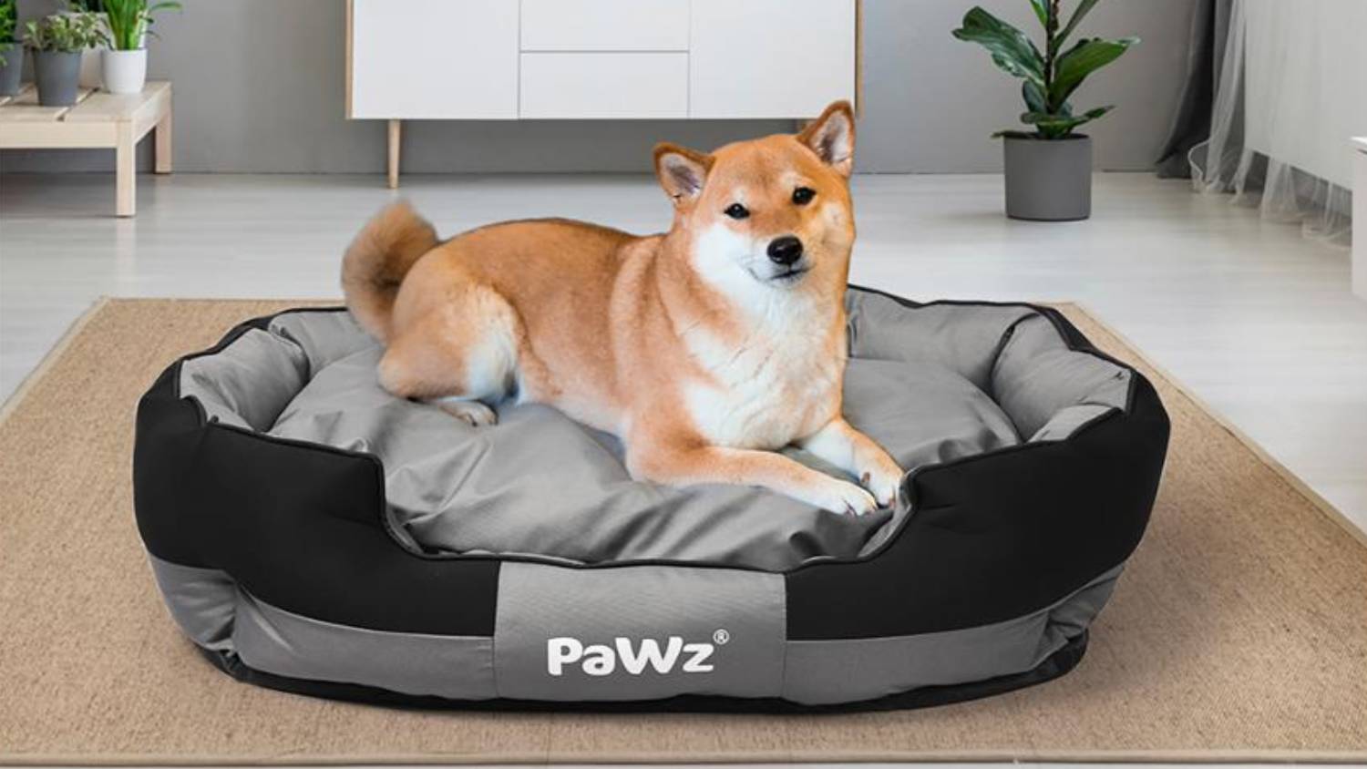 PaWz Heavy-Duty Waterproof Pet Bed 90 x 70cm - Grey