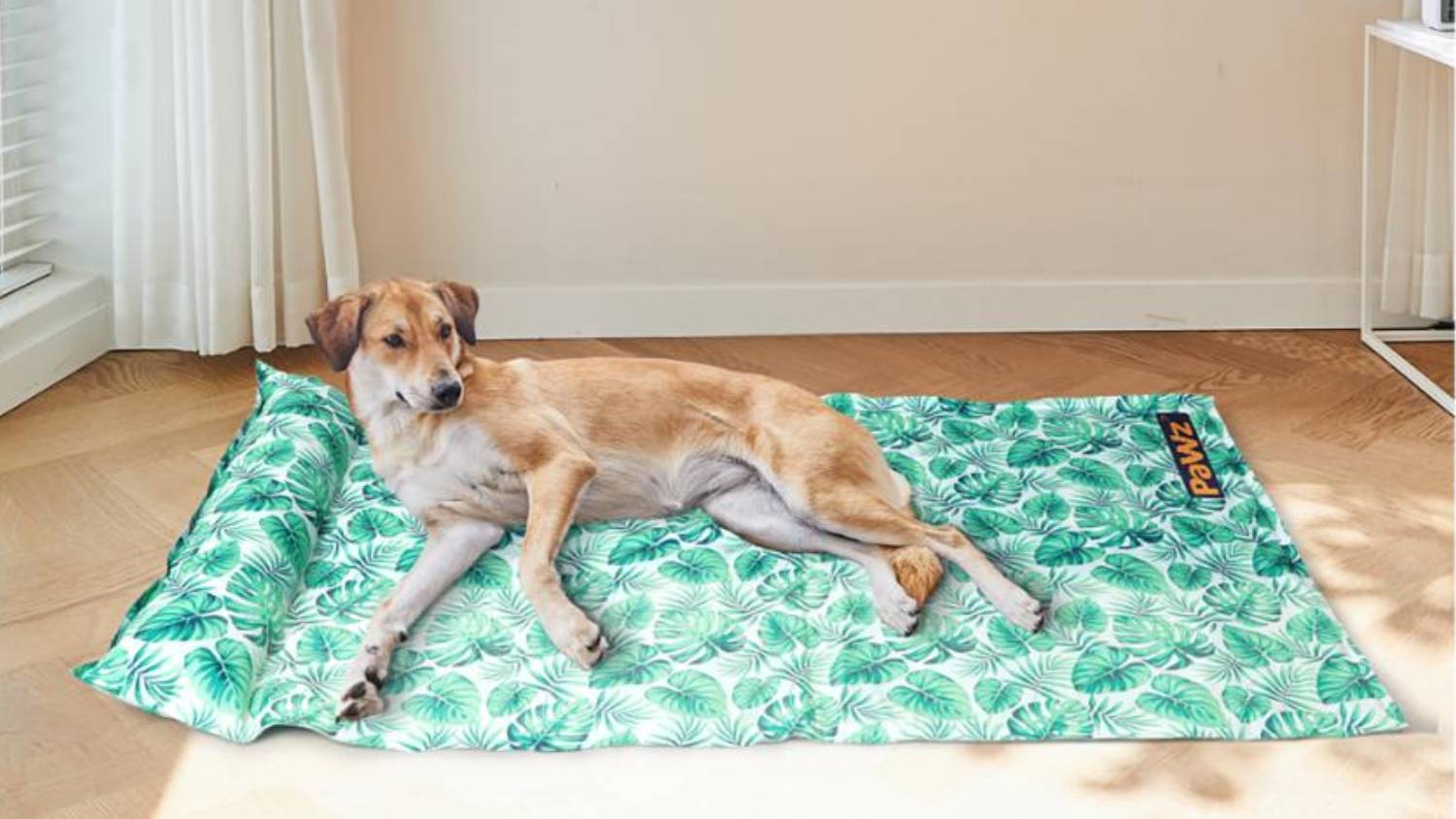 PaWz Summer Cooling Pet Mat Bed 115 x 70cm - Tropical Leaves