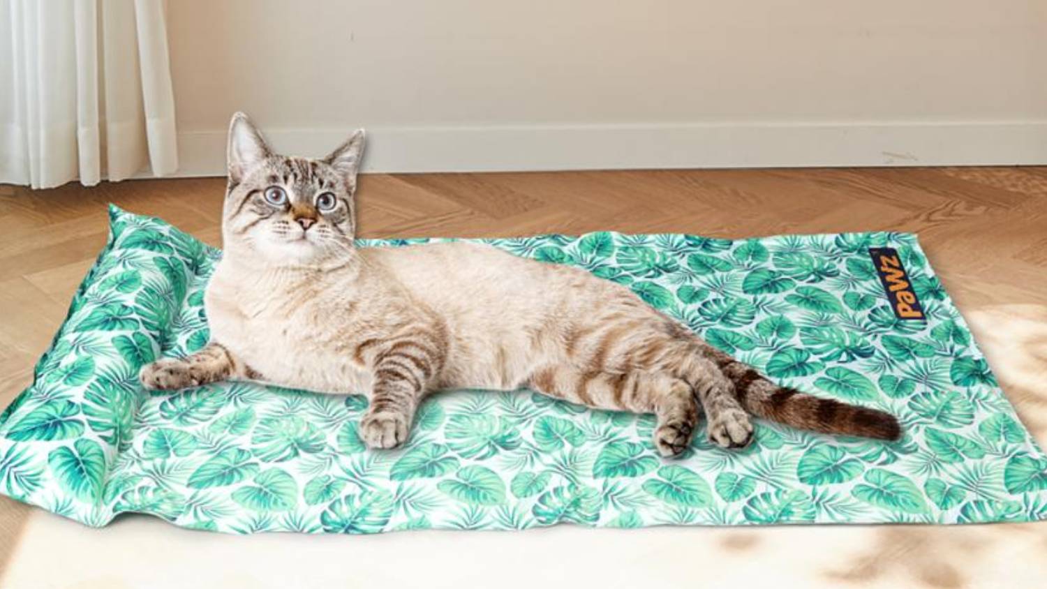 PaWz Summer Cooling Pet Mat Bed 75 x 50cm - Tropical Leaves
